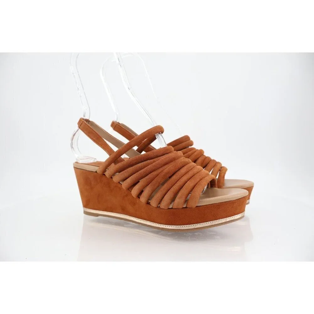 Donald J. Pliner Brown Suede Wedge Sandals
